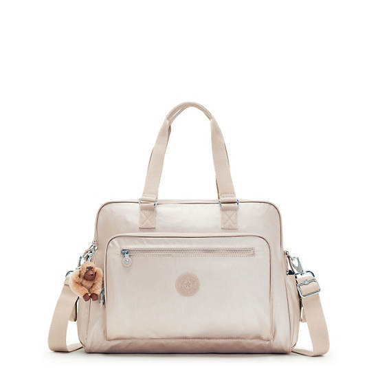 Kipling Alanna Classic Metallic Diaper Bag Vesker Beige | NO 1977VR